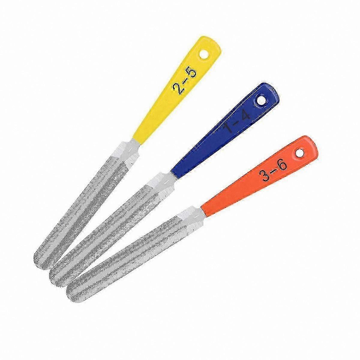 3-Pack Double-Sided Guitar Nut and Saddle File for Luthier Work on Steel Fret Instruments