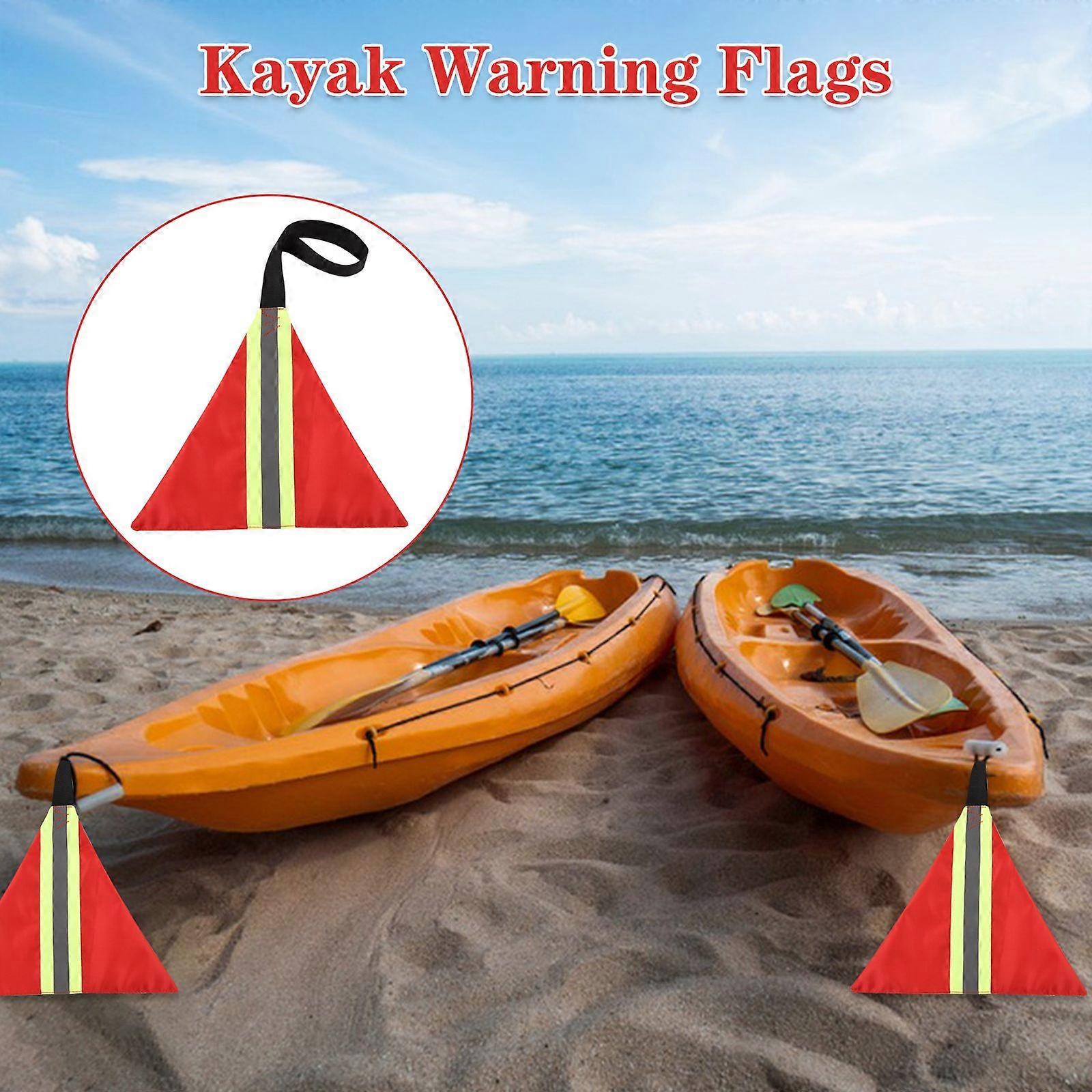 4pcs Safety Reflective Flags Kayak Warning Flags with Webbing for Kayak Canoe SUP