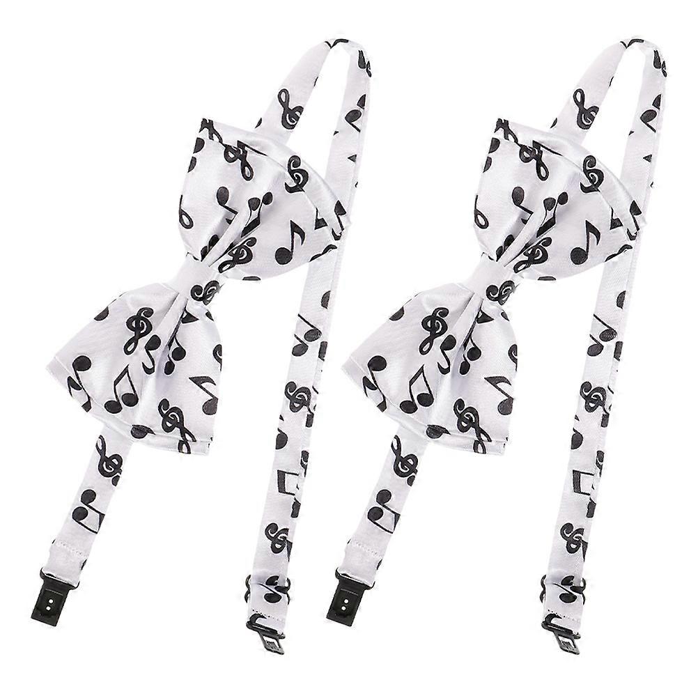 Music Note Bow Tie for Men – Stylish Polyester Neckwear with Keyboard Pattern, Durable Accessory for Party, Stage & Casual Wear