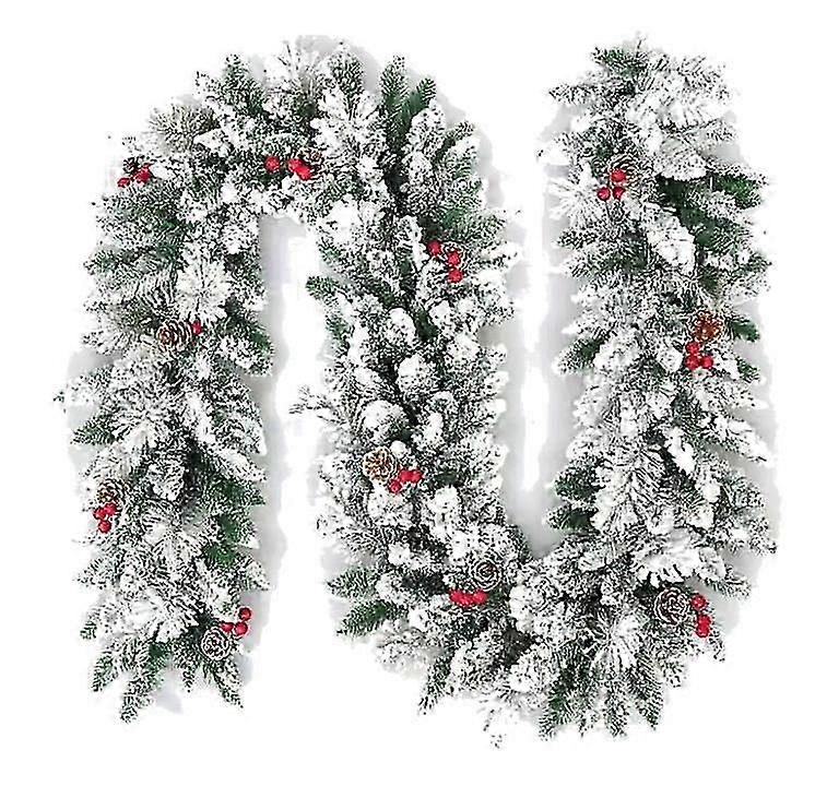 Artificial Garland Christmas Tree Branch Garland Christmas Flocking...