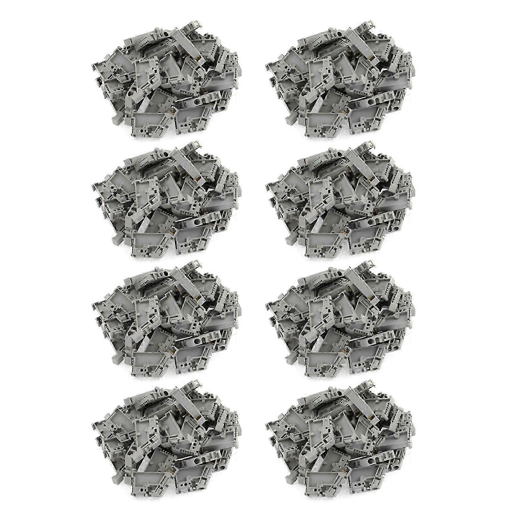 35mm DIN Rail Terminal Block End Stopper Mounting Clips - 400 Piece Set