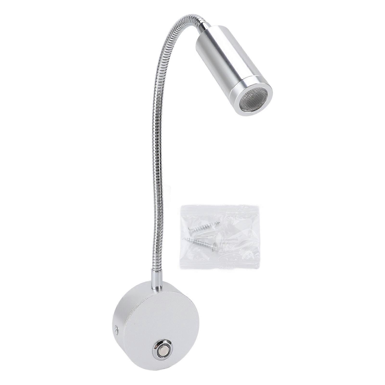 Dimmable RV Reading Light 3 Color Temperature Boat Bedside Flexible Gooseneck Wall Lamp with USB Charging Port 10‑30V