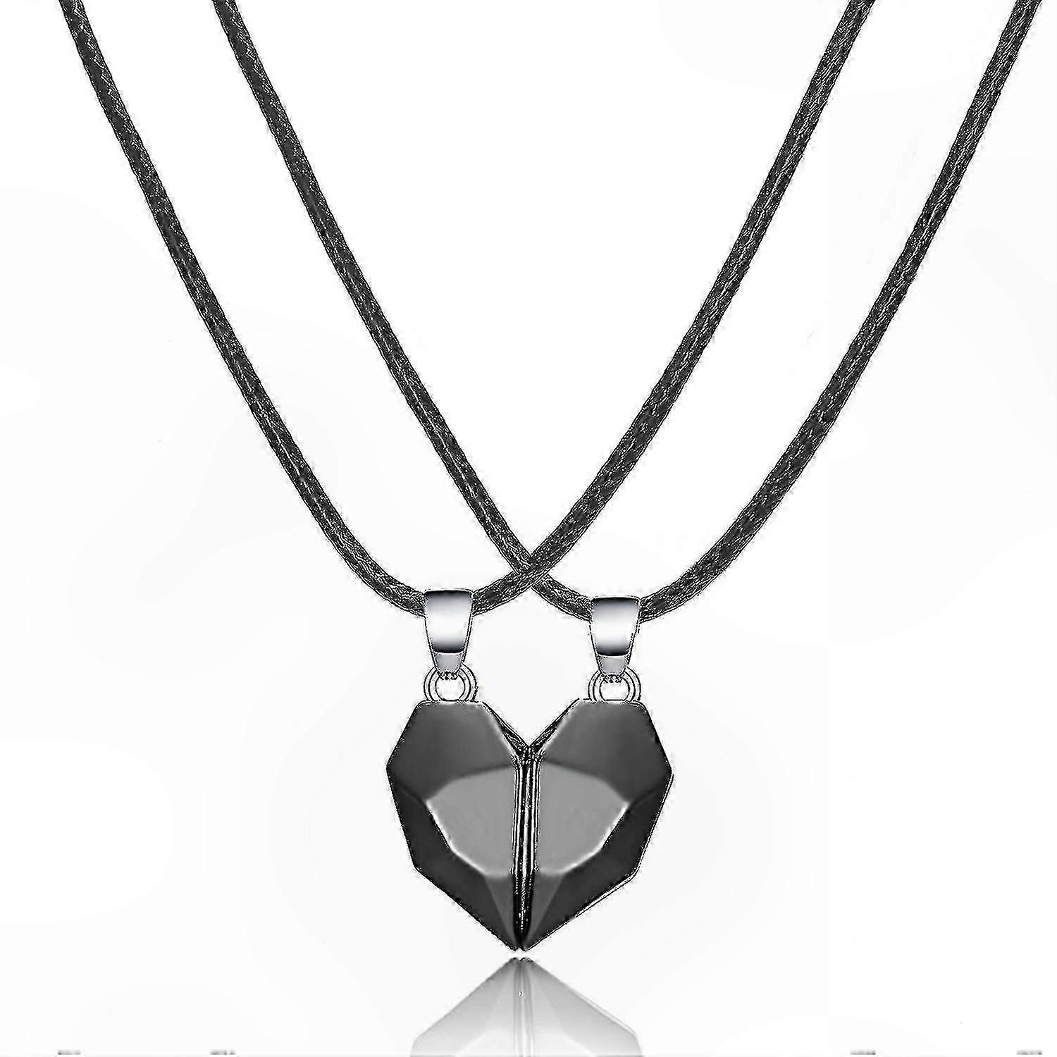 Magnetic Couple's Necklace in Solid Black Finish