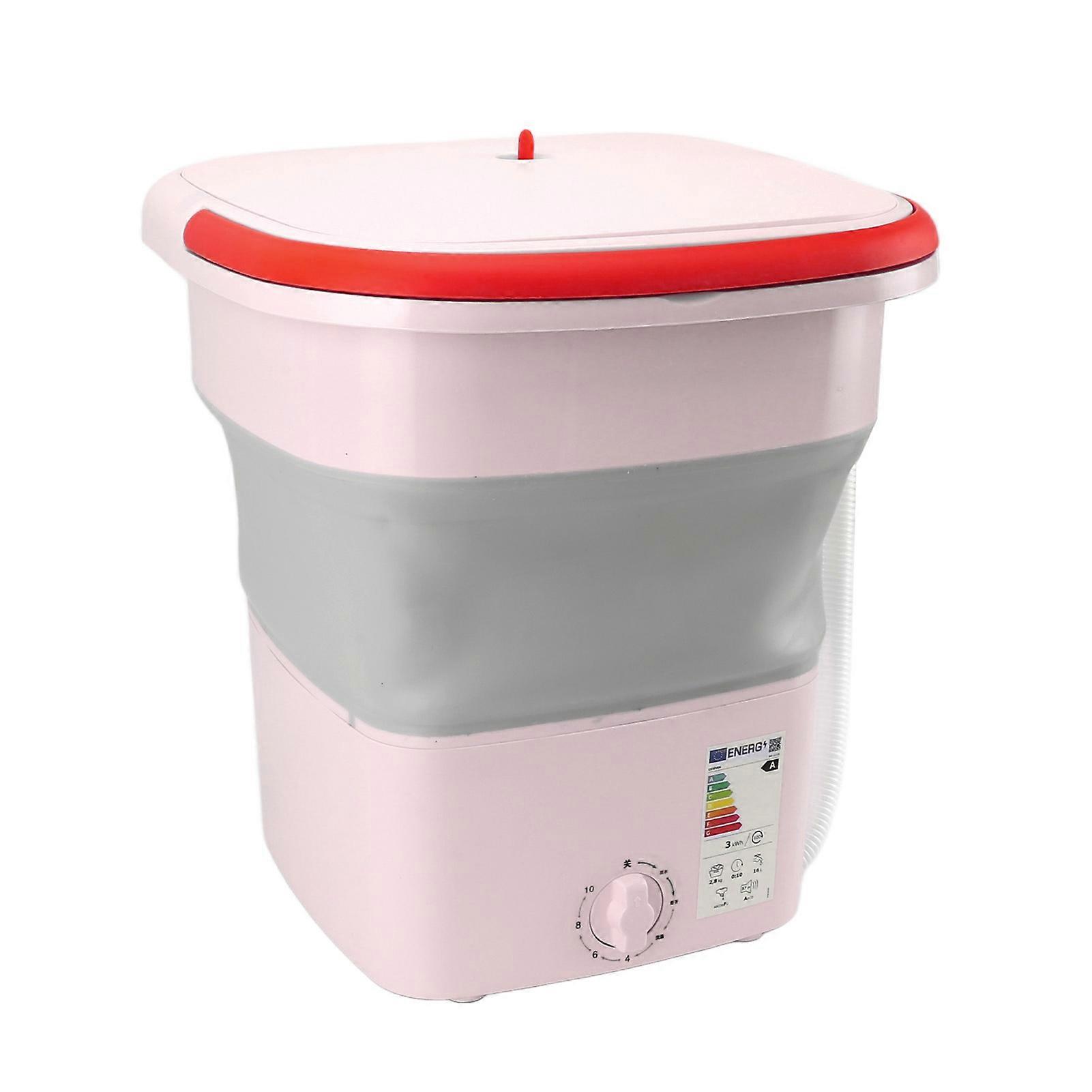 Portable 11.5L Foldable Washing Machine Pink AU Plug 220V