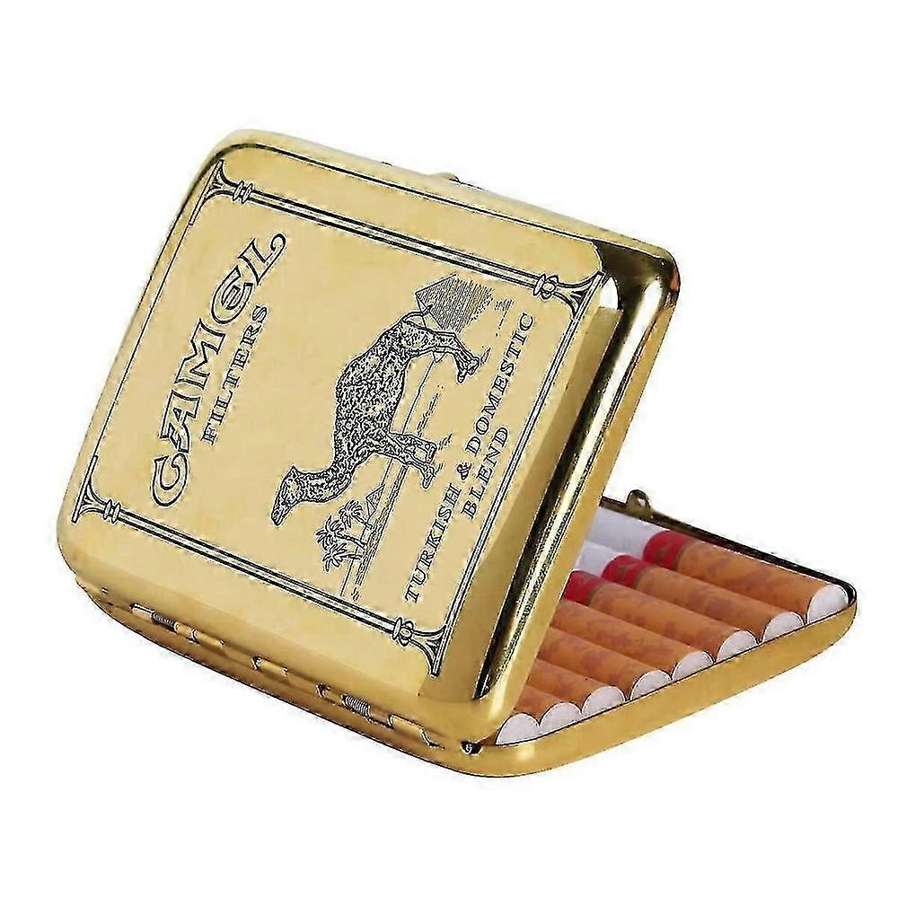 Vintage Copper Metal Cigarette Case for 16 Regular Cigarettes, Portable and Waterproof