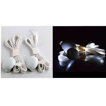 Veeki Nylon LED Laces, 3 Modes Light Up Laces for Party Favors Hip-hop Dancing Cycling Hiking Skating (White)