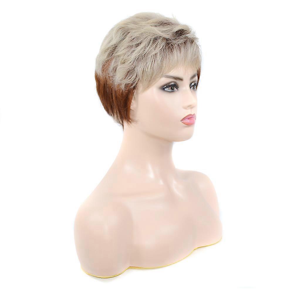 Short Curly Wig Made of High Temperature Fiber for Women Wearing with Silky Natural Look and Bangs Multi Color