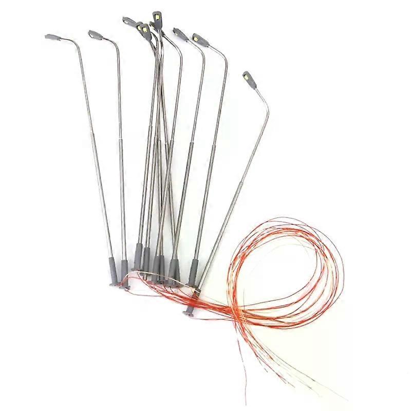 10 pcs Model LED Street Lamp Lighting Single Head Train Layout Landscape 1: 100