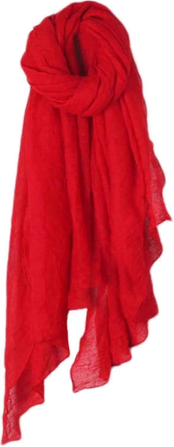 2025 Latest Model Women's solid color long scarf shoulder shawl cotton linen large shawl headscarf