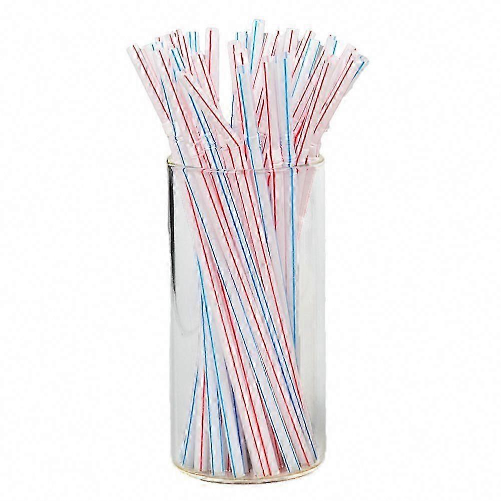 100-500pcs Plastic Drinking Straws Multi-Colored Striped Bendable Disposable