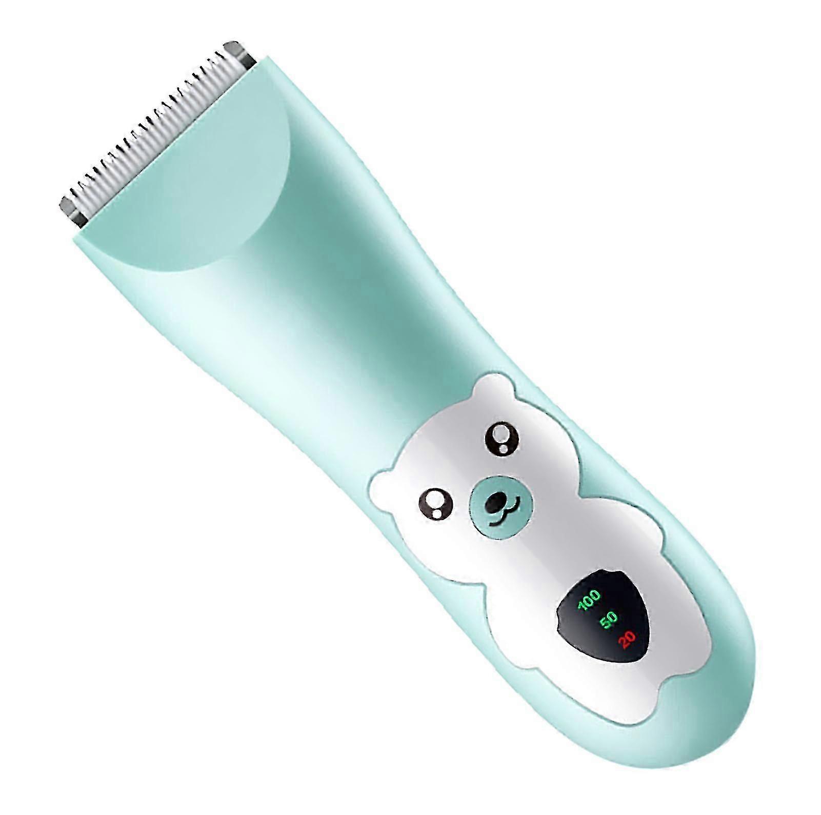 Máquina de cortar cabelo para bebê ultra silenciosa Corte preciso sem fio recarregável dos desenhos animados à prova d'água Cortador de cabelo com 2 pentes de guia