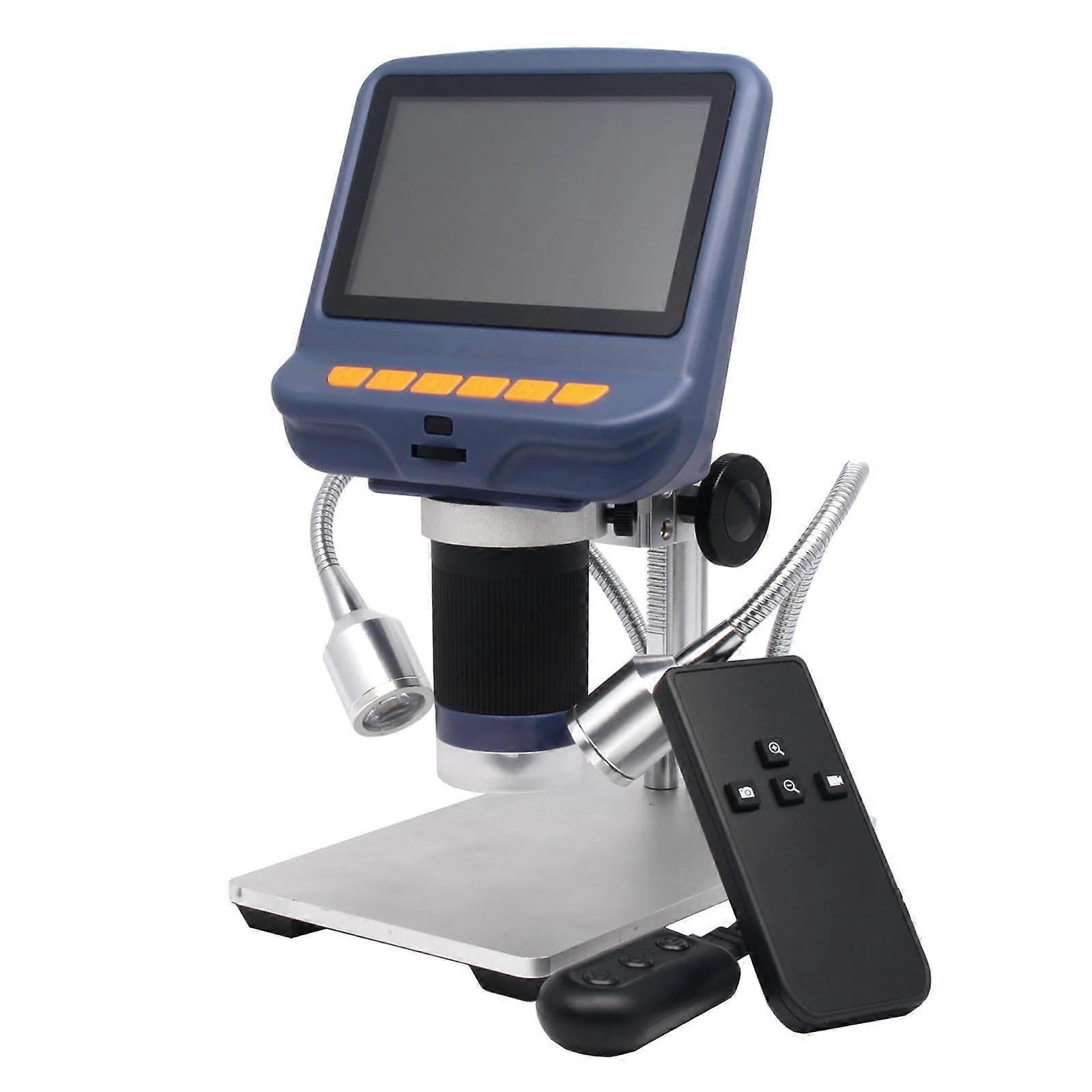 USB Digital Microscope 4.3Inch Screen With Fill Light Stand And Remote For Soldering PCB Watch Jewelry Appraisal