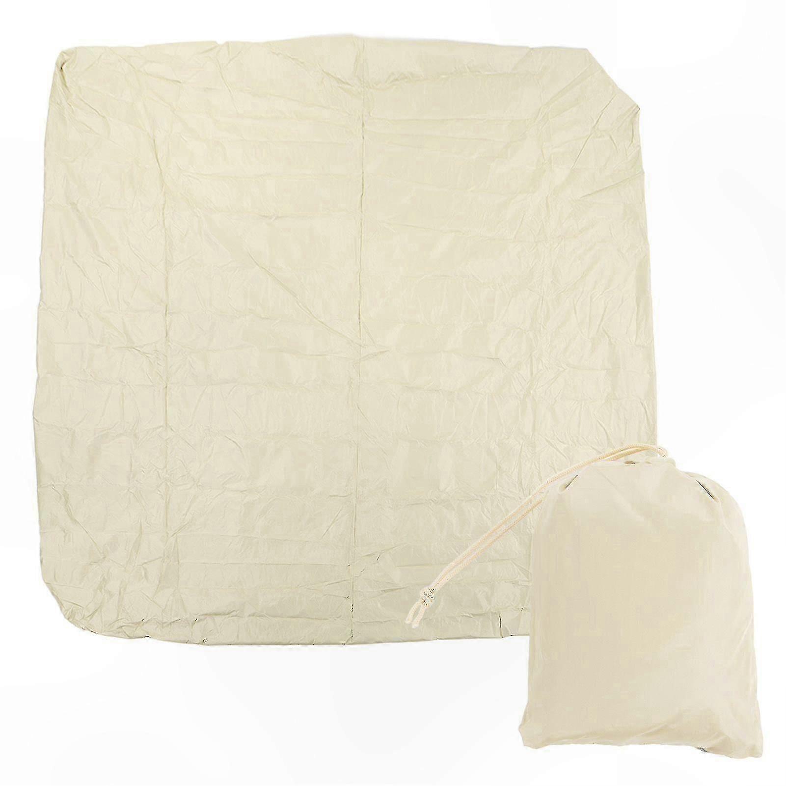 米色防风雨热水浴缸套保护器,207x207x30cm 涤纶塔夫织物,防水水疗浴缸配件