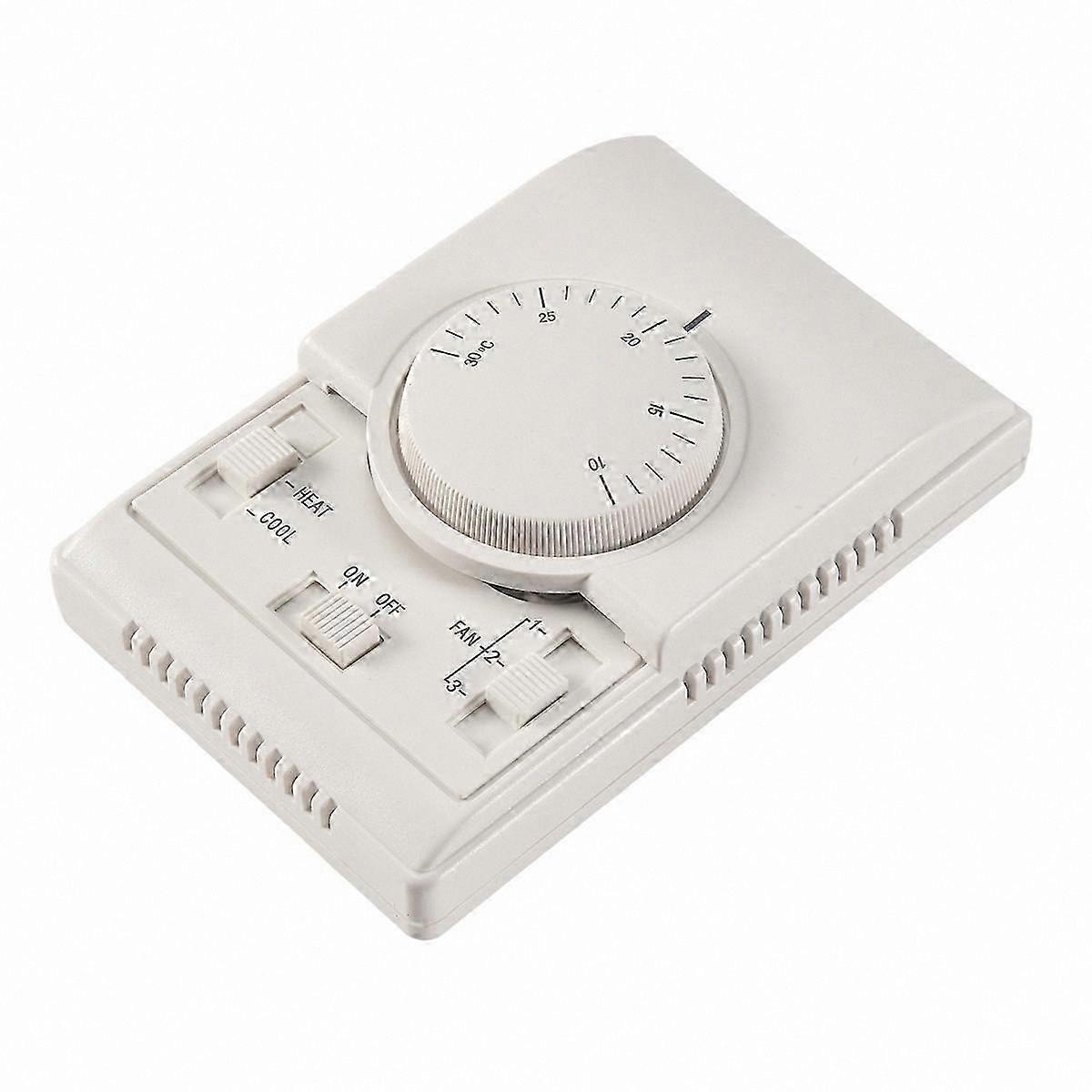 Mechanical Thermostat for Room Heating and Cooling Systems, 220VAC Temperature Controller for Air Conditioner and Fan Coil Units