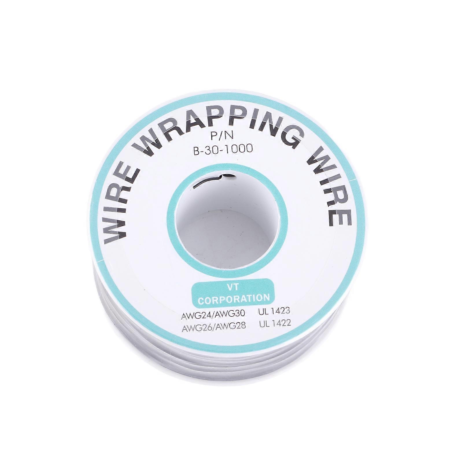 30 AWG Solid Wire Wrap Cable with 0.25mm Wire Wrap, Black, 250 Meters