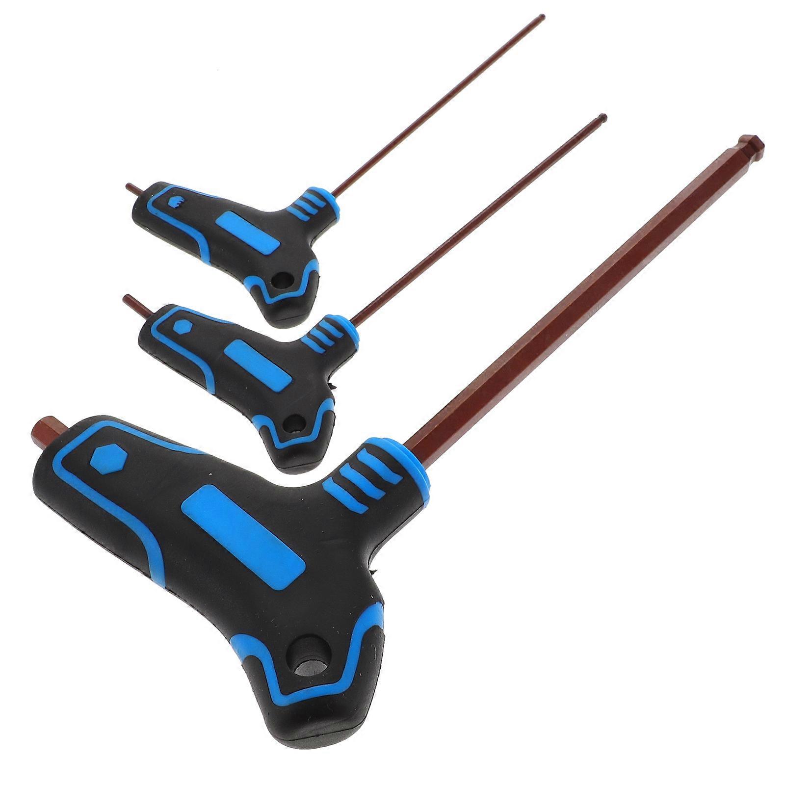 Mechanical Maintenance T Handle Hex Key Wrench 3Pcs Ball End Spanner
