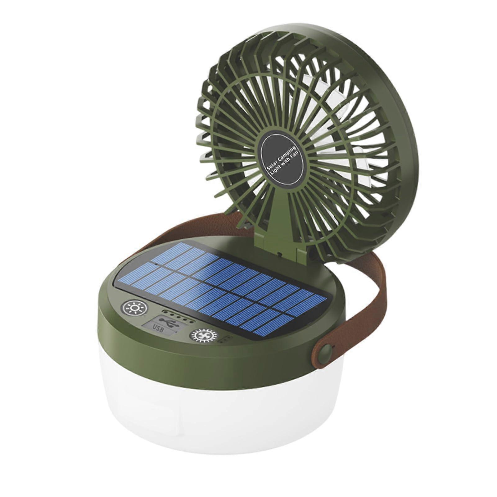 Solar LED Tent Lights Camping ABS Rechargeable Camping Light Green Power Bank Function Fast Charging USB