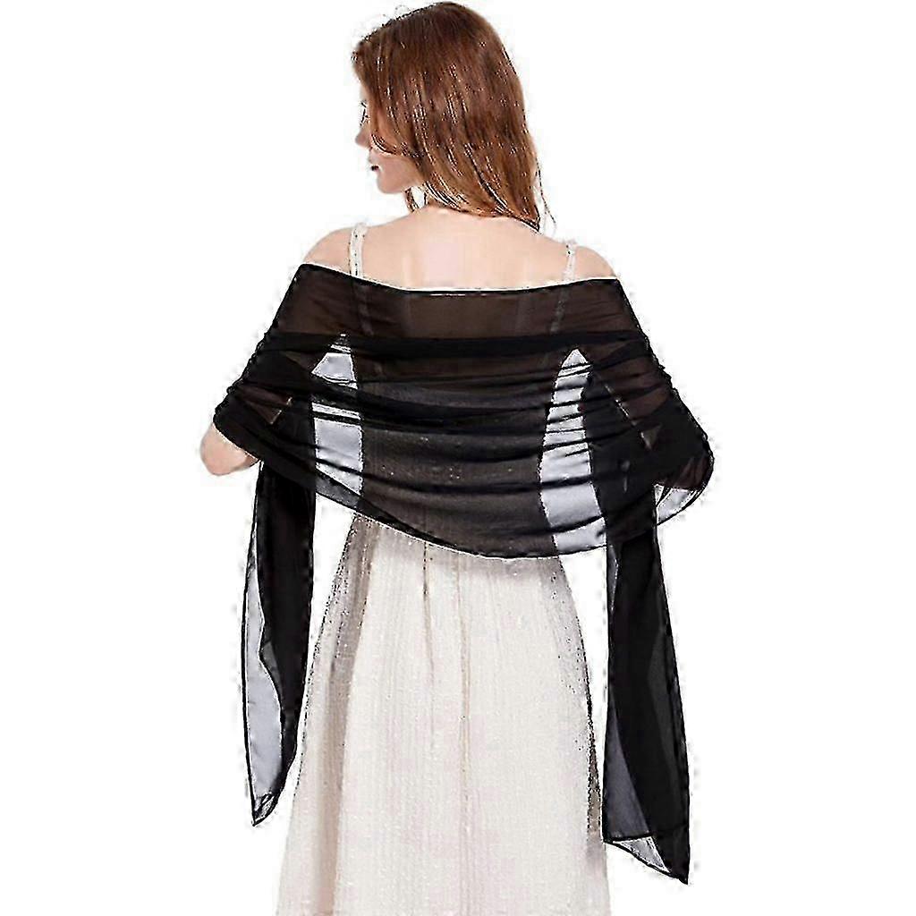Bridal Shawl Evening Dresses | Women's Soft Flowing Chiffon Wedding Shawl for Weddings