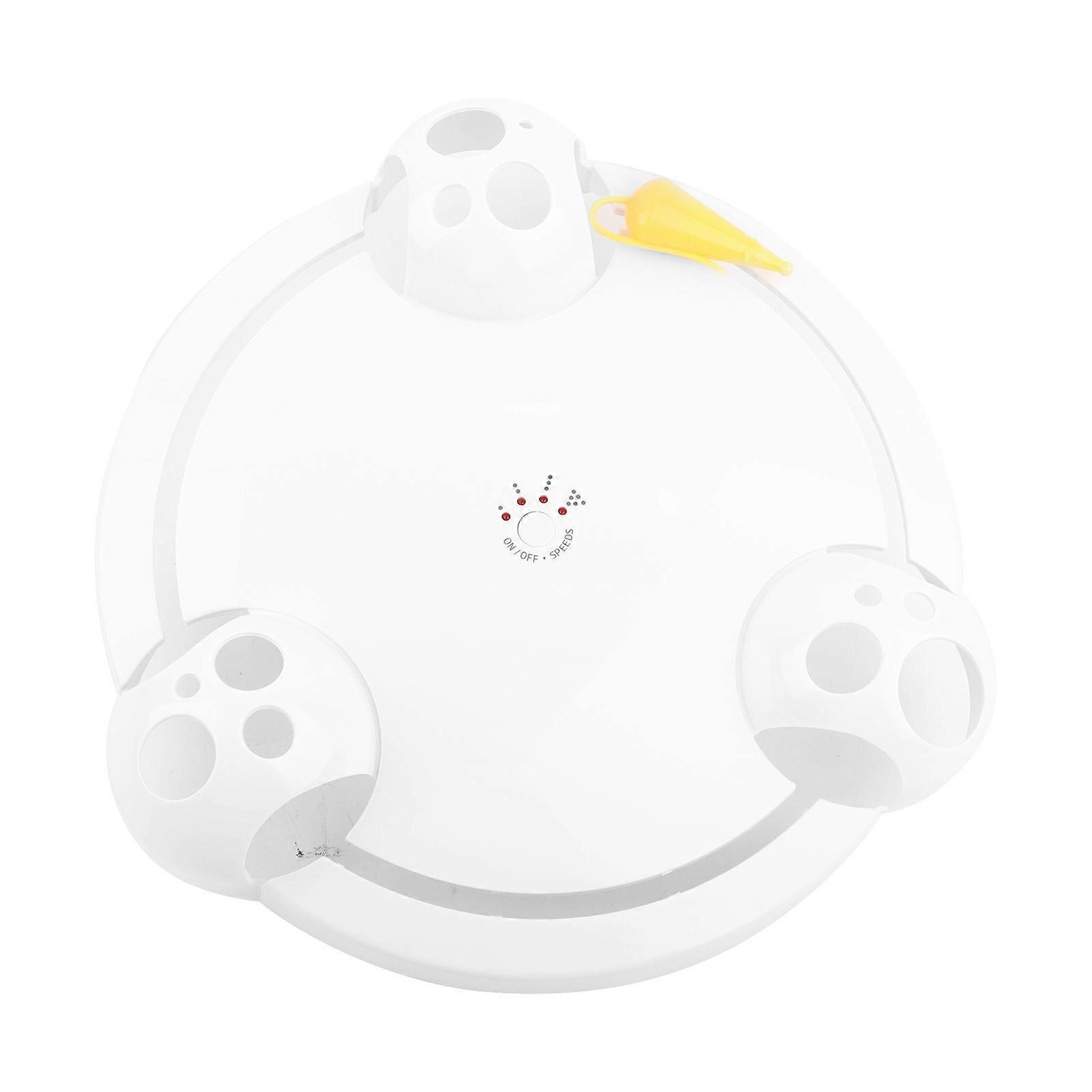 Automatic Turntable Electric Cat Toy Smart Teasing Cat Game Spinning Turntable  Cat Chasing Mouse Donut Shape ToyWhite