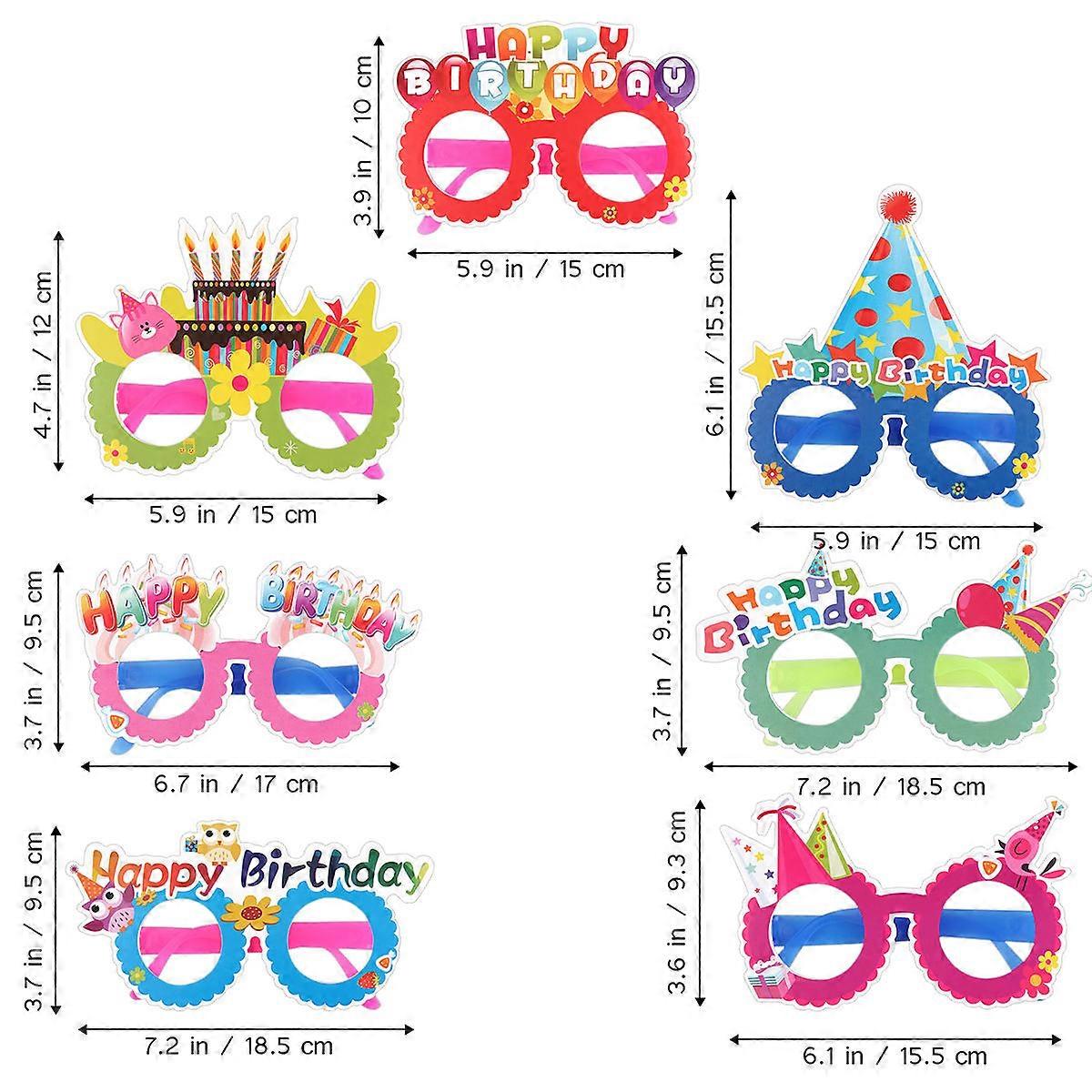 Paper Eyeglasses Frame Birthday Eyeglasses Frames with 12Pcs Assorted Colors