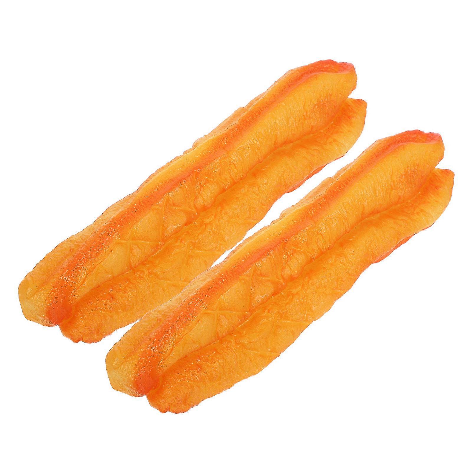Artificial Food Toy Fried Food Model for Decoration 4Pcs Golden PVC