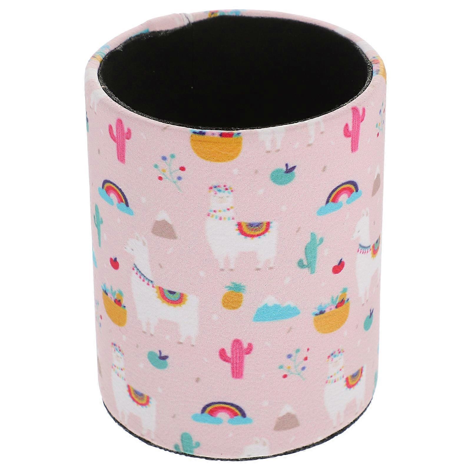 Desk Pencil Holder Makeup Stationery Organizer Pink 10X8X8CM Organizer Round Professional Use 1Set