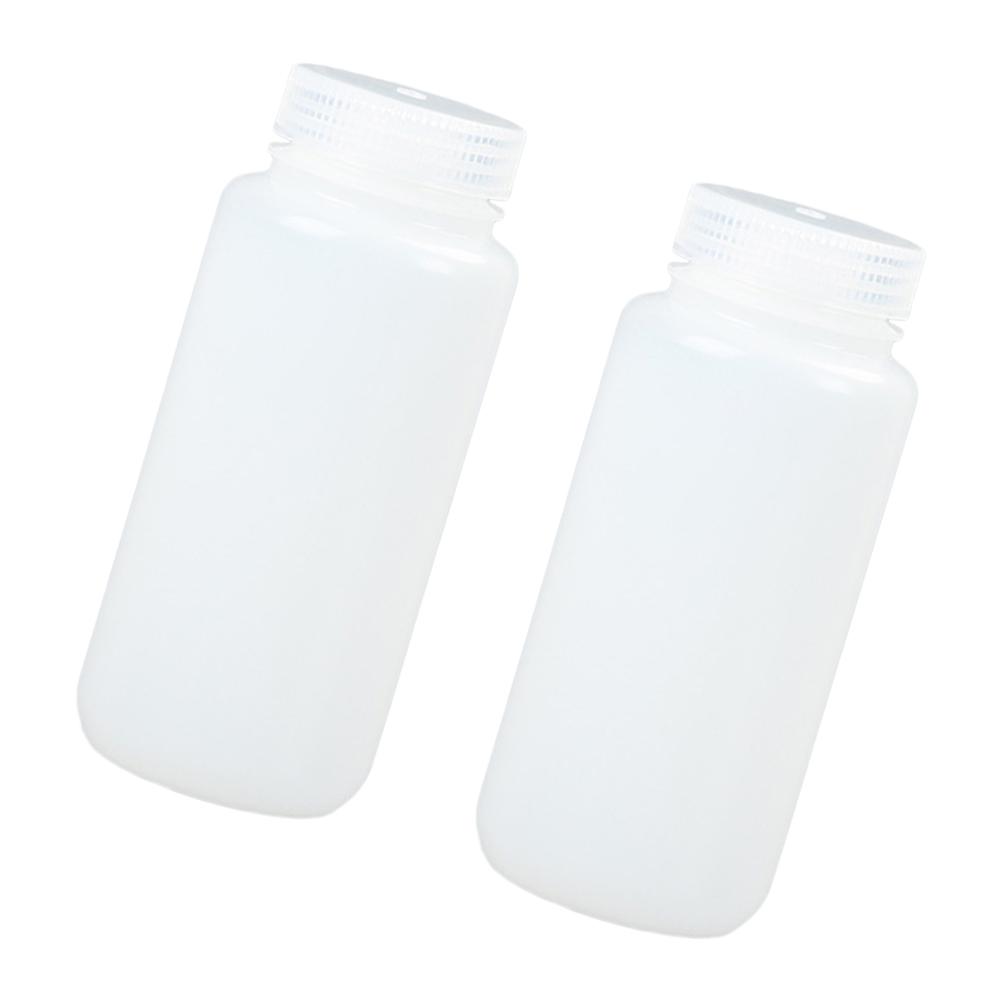 2Pcs Wide Mouth Reagent Bottle for Storage Use White Plastic Water Holder