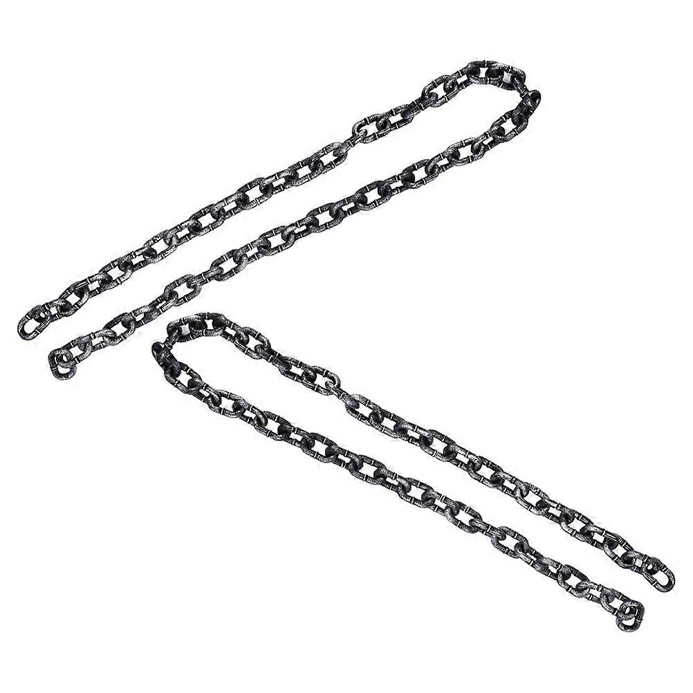 Halloween Plastic Chain for Costume Prop Decoration 2Pcs Black Plastic