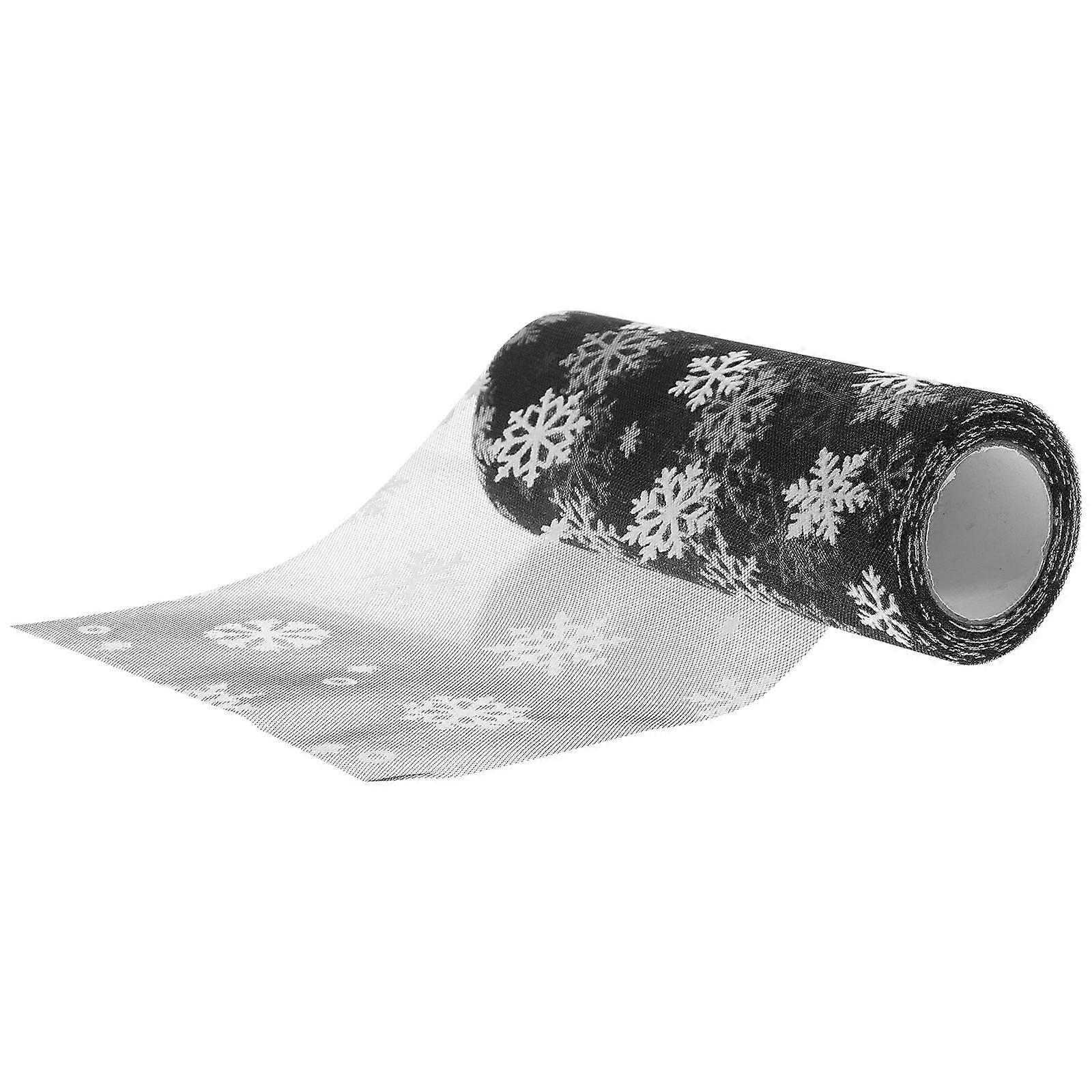 Black Snowflake Tulle Roll for DIY 10 Yards Christmas Gift Wrapping
