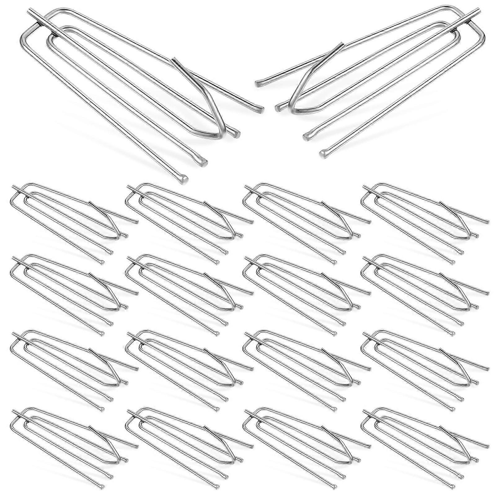 Curtain Hooks Four Prongs for Curtains Stainless Steel 40 Pieces Pack