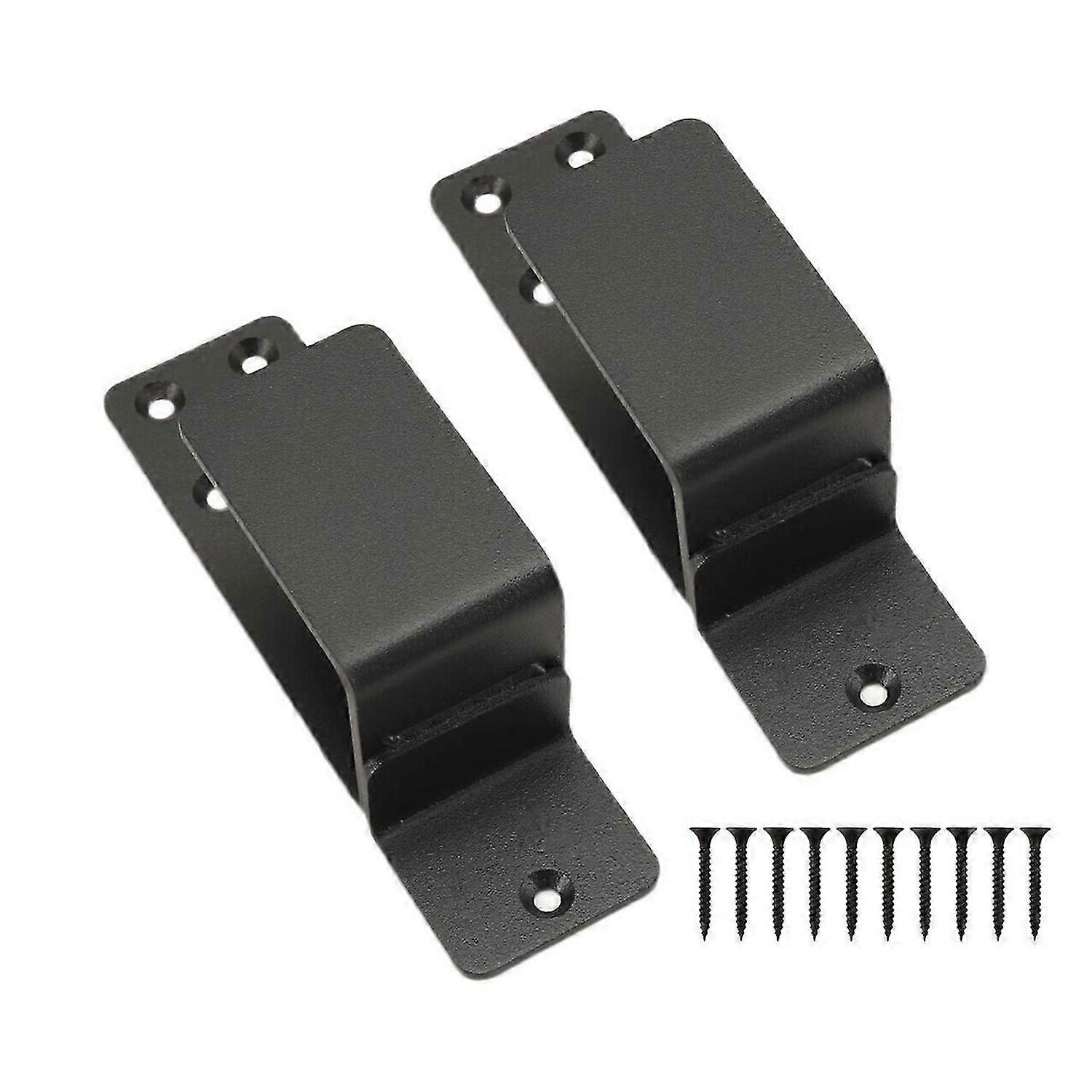 Door Brackets,2 Pack Drop Open Bar Holder for Home Security, 2X4 Bar Brackets Prevent Unauthorized E