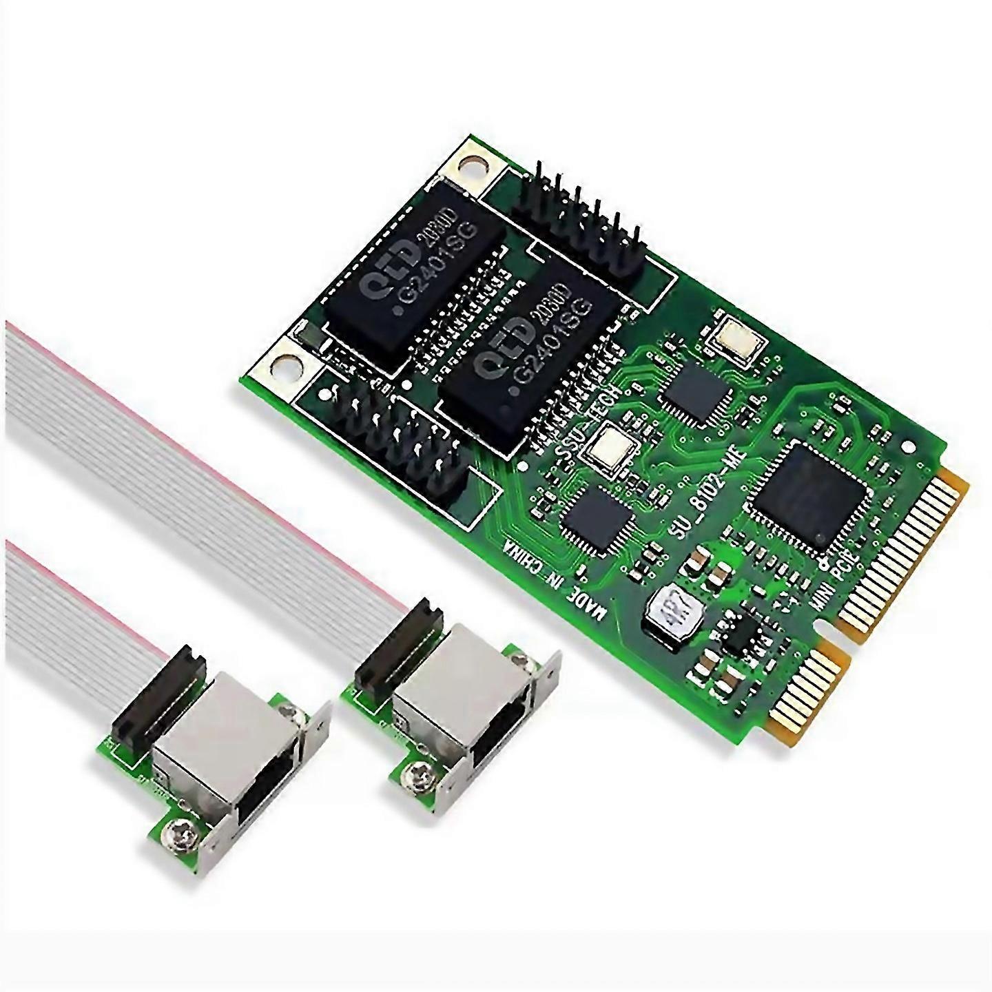 For Mini Pcie To 2 Port Network Card 101001000m Rj45 Network Adapter