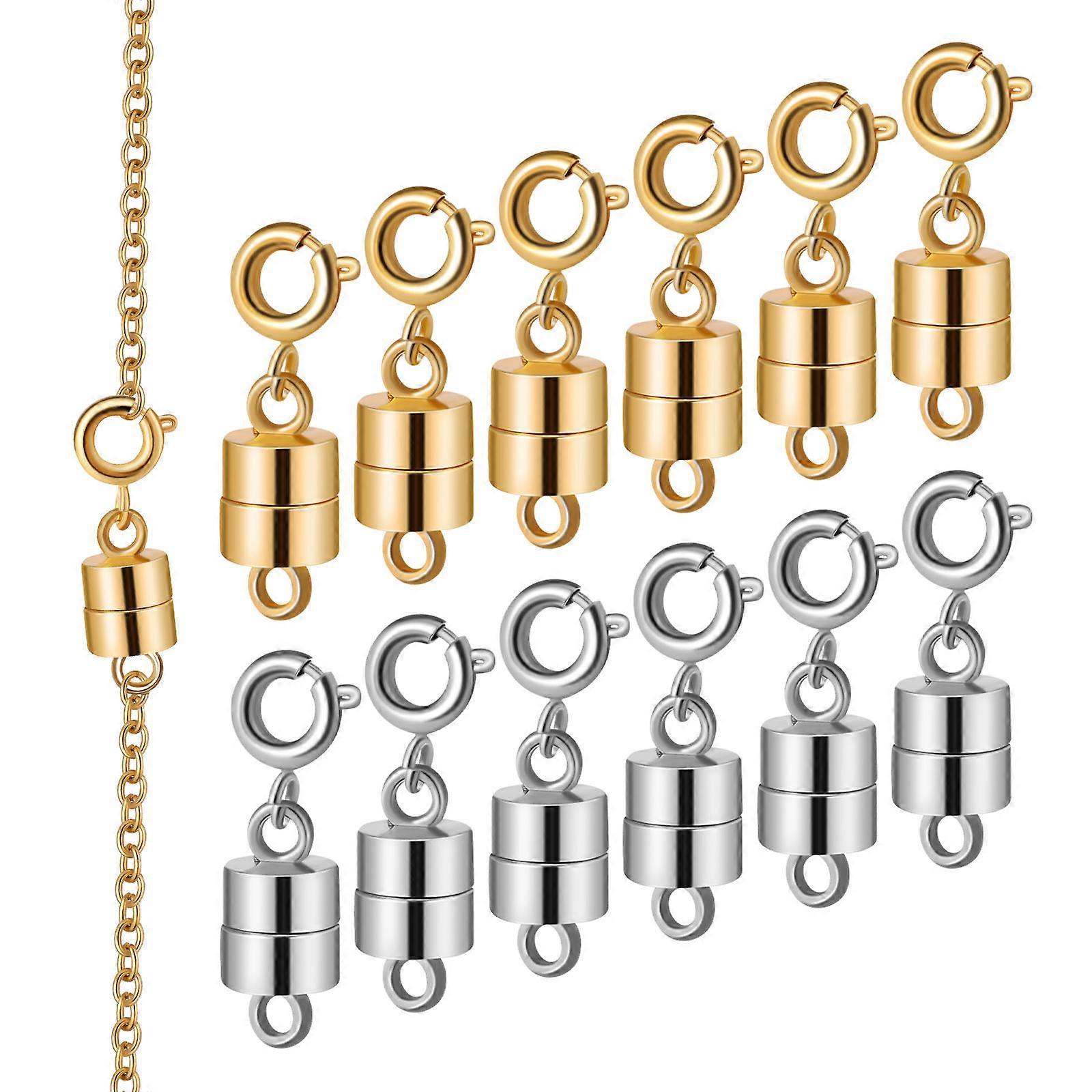 Magnetic Necklace Clasps for Jewelry Connecting Use 12Pcs Alloy Magnetic Clasps