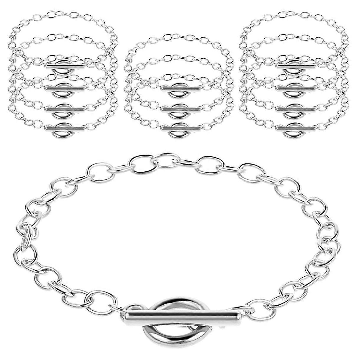 12 Pcs Chains Bracelets for Jewelry Making, Chain for Women,Silver