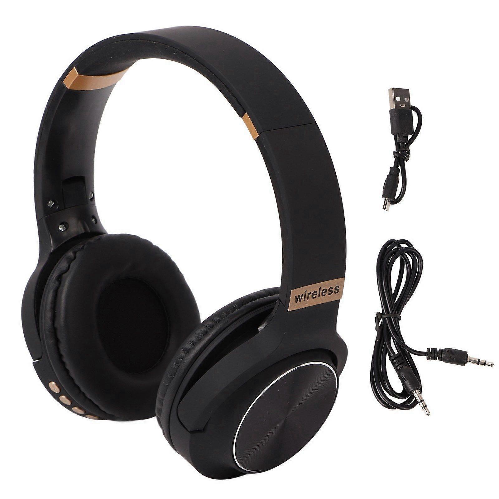 Foldable Bluetooth Headset Multifunction Noise Canceling HiFi Stereo Wireless Bluetooth Headphones Black