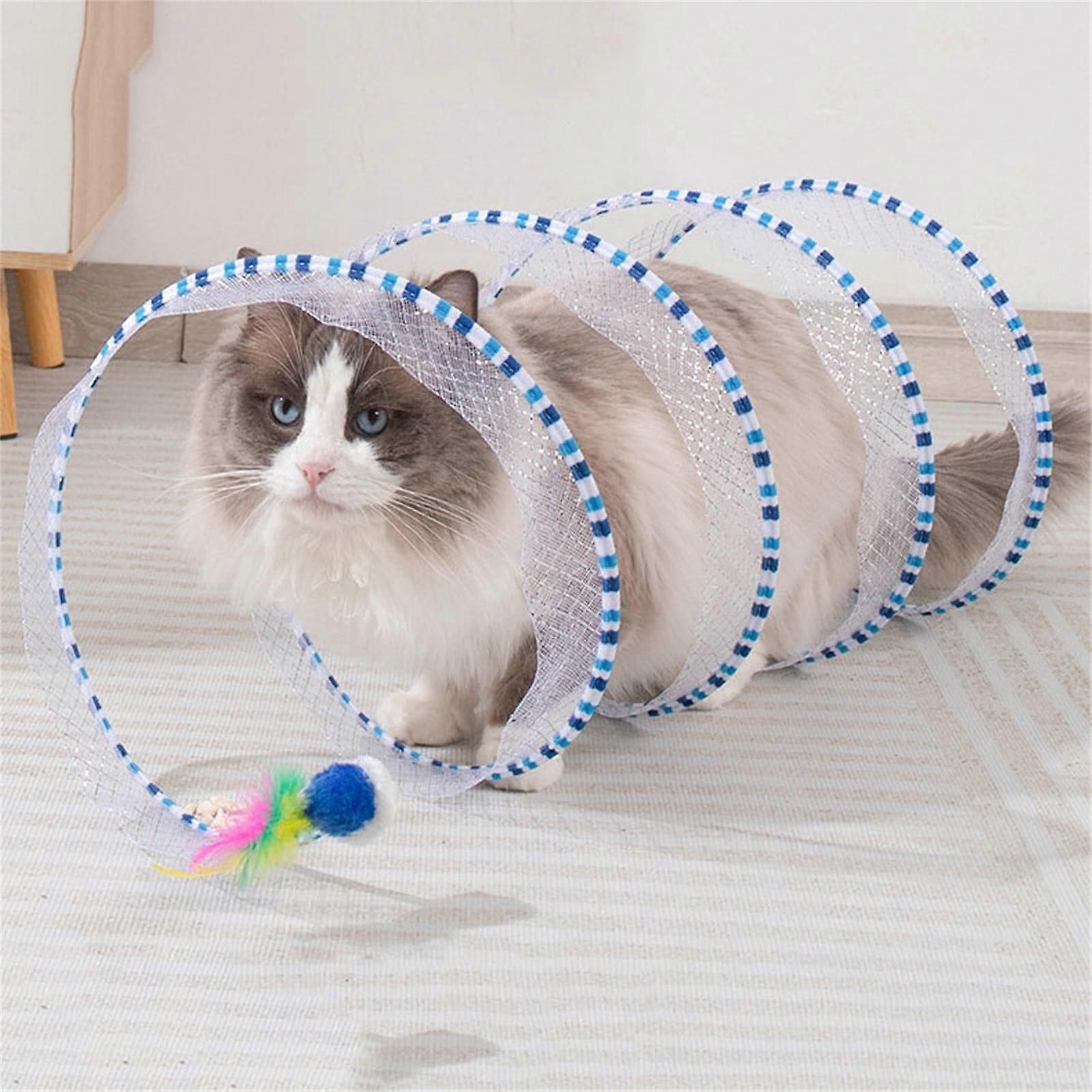 YangJinLian Cat Tunnel Spring Toy Cat Tunnel for Indoor Cats Folded Cat Tunnel Spring S-Shape Pet Entertainment Toy for Puppy, Kitty, Kitten, Rabbit