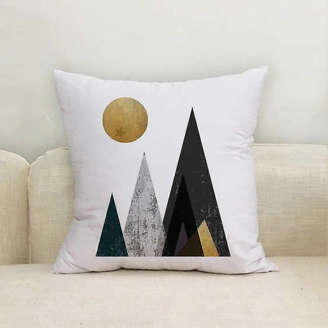 Pillow Cases Cotton Linen Pillowcase Sofa Living Room Home Pillow Nordic Geometric Decorative Triangular Print Cushion Cover