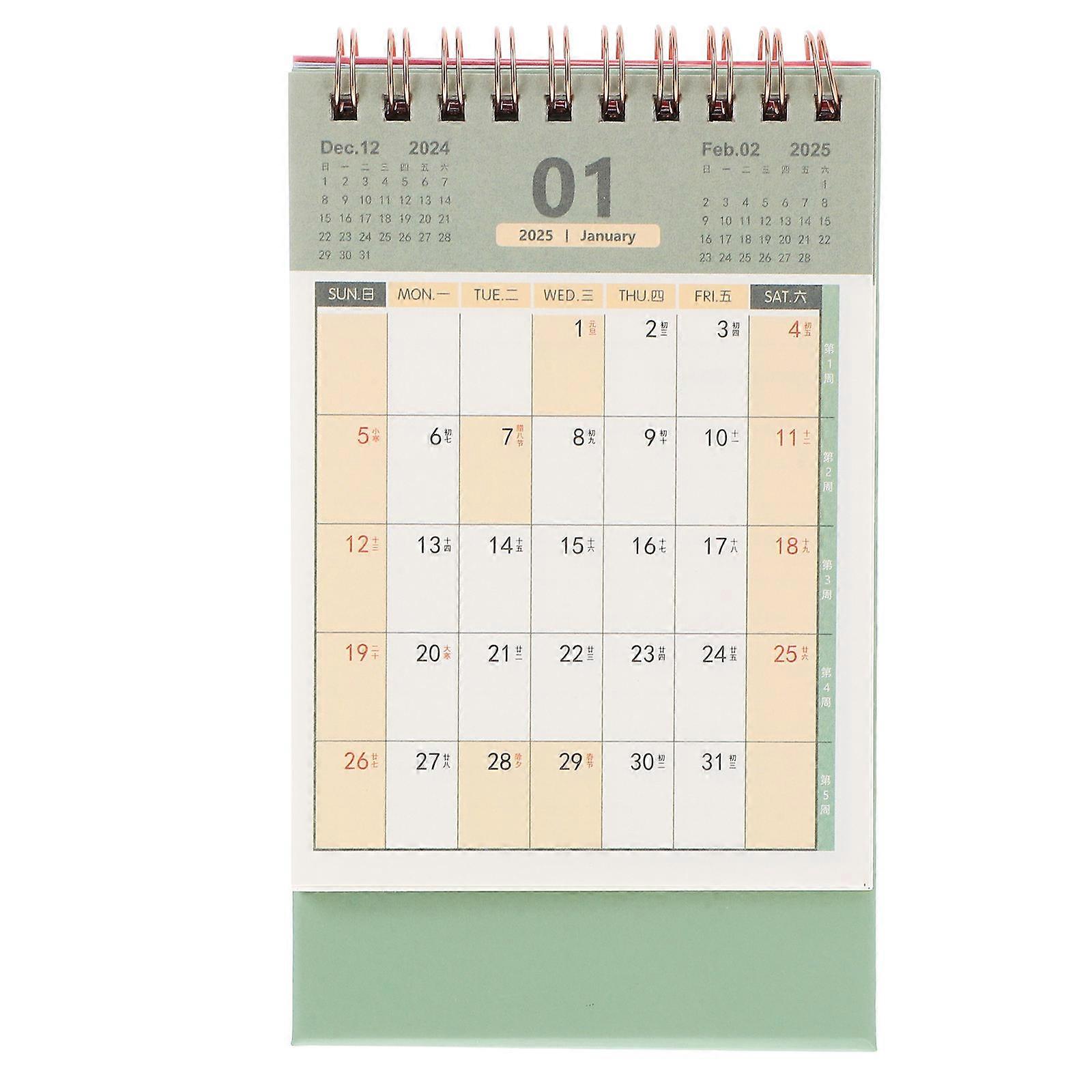 Monthly Desk Calendar for Scheduling 2Pcs Standing Flip