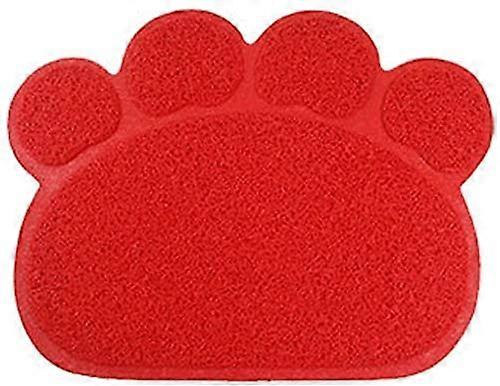 Cat Litter Mat 30x40 Cm PVC Paw Shaped Waterproof Non Slip Litter Box Mat For Cats Red