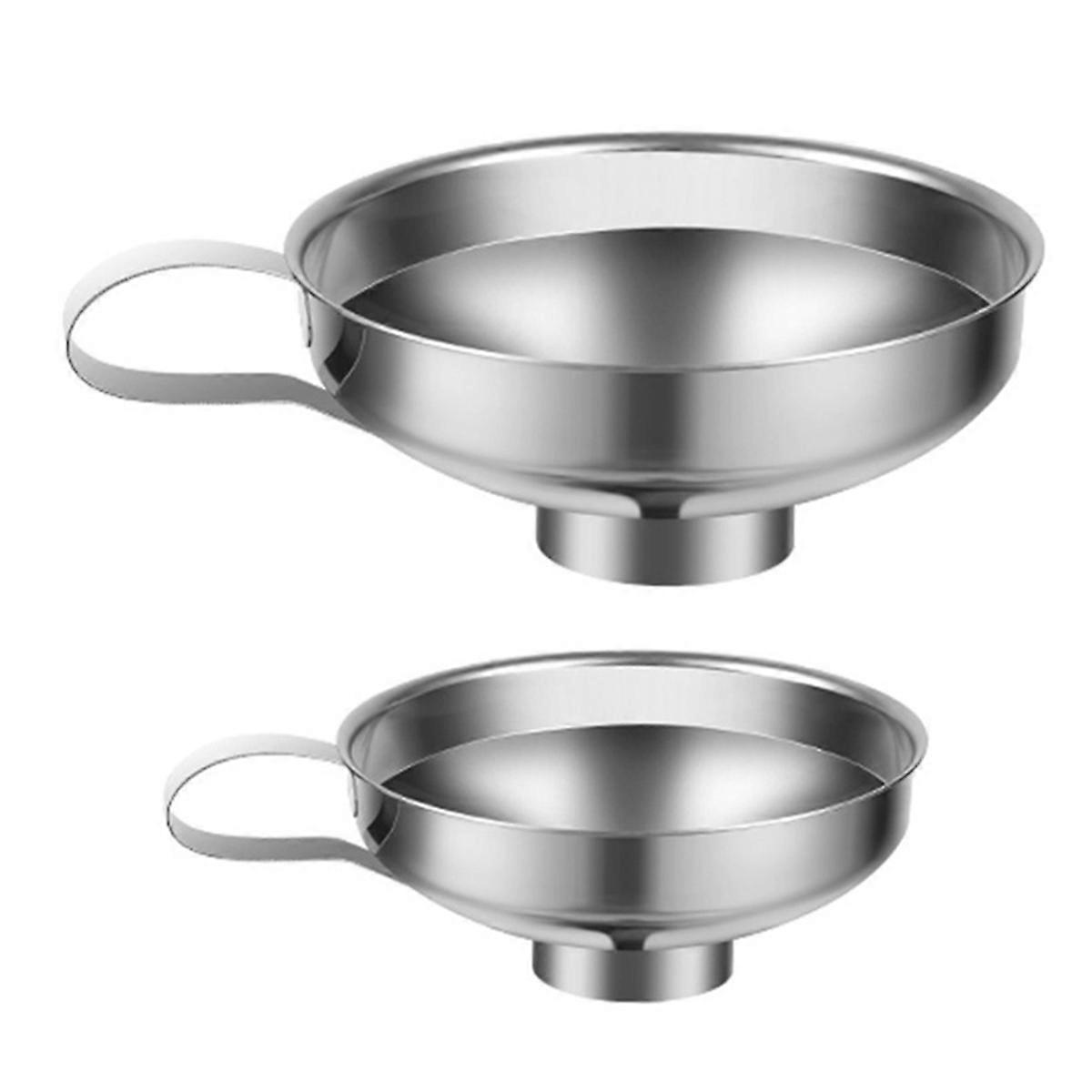 Rustfritt stål husholdning bred munntrakt Sølv Hvit