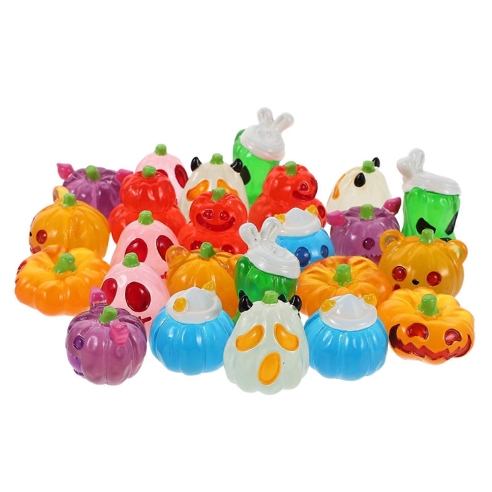 Halloween Miniature Decoration Set 120 Pcs Assorted Color Glow In The And Pumpkin Figurines Ideal For Festive Atmosphere And Party