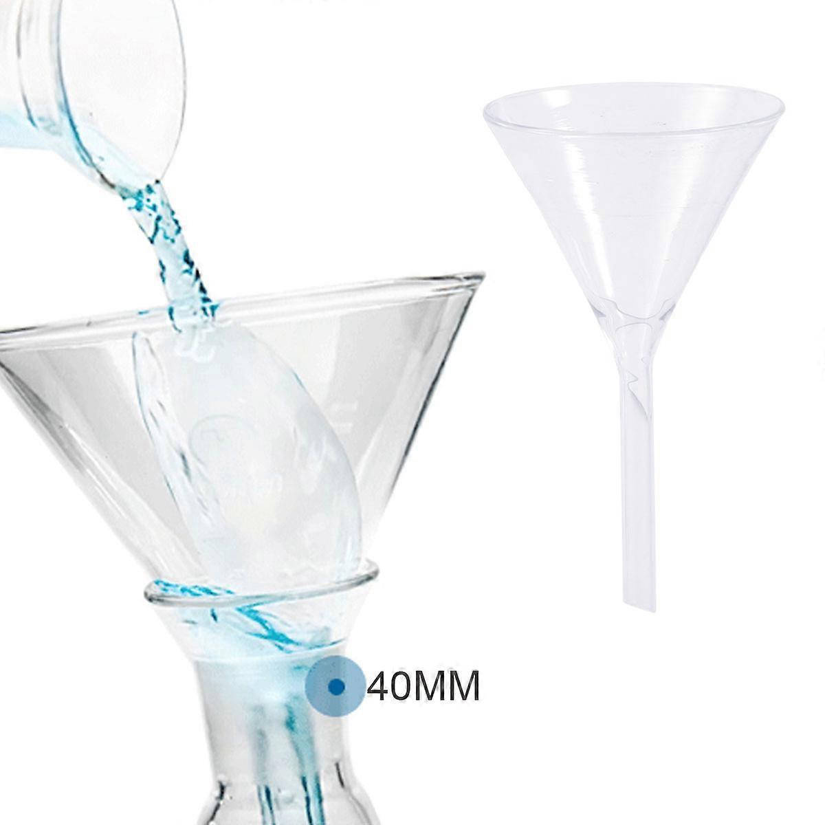 Chemistry Lab Funnel Glass Triangle Funnel Liquid or Solid Transfer High Temperature Resistant 40mm 5Pcs