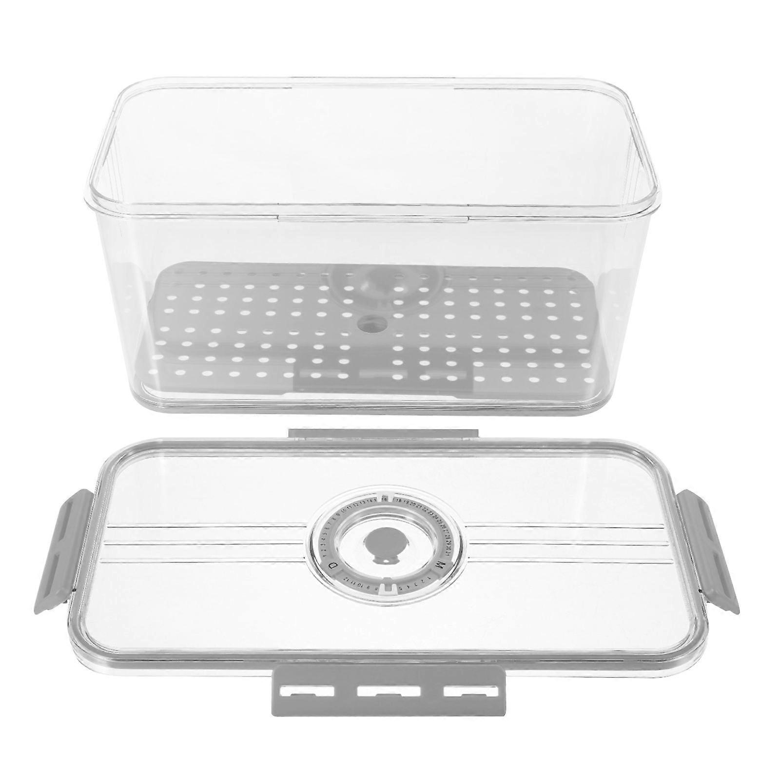 Refrigerator Compatible Food Storage Container Bread Storage Case With Timing Lid 1Pack