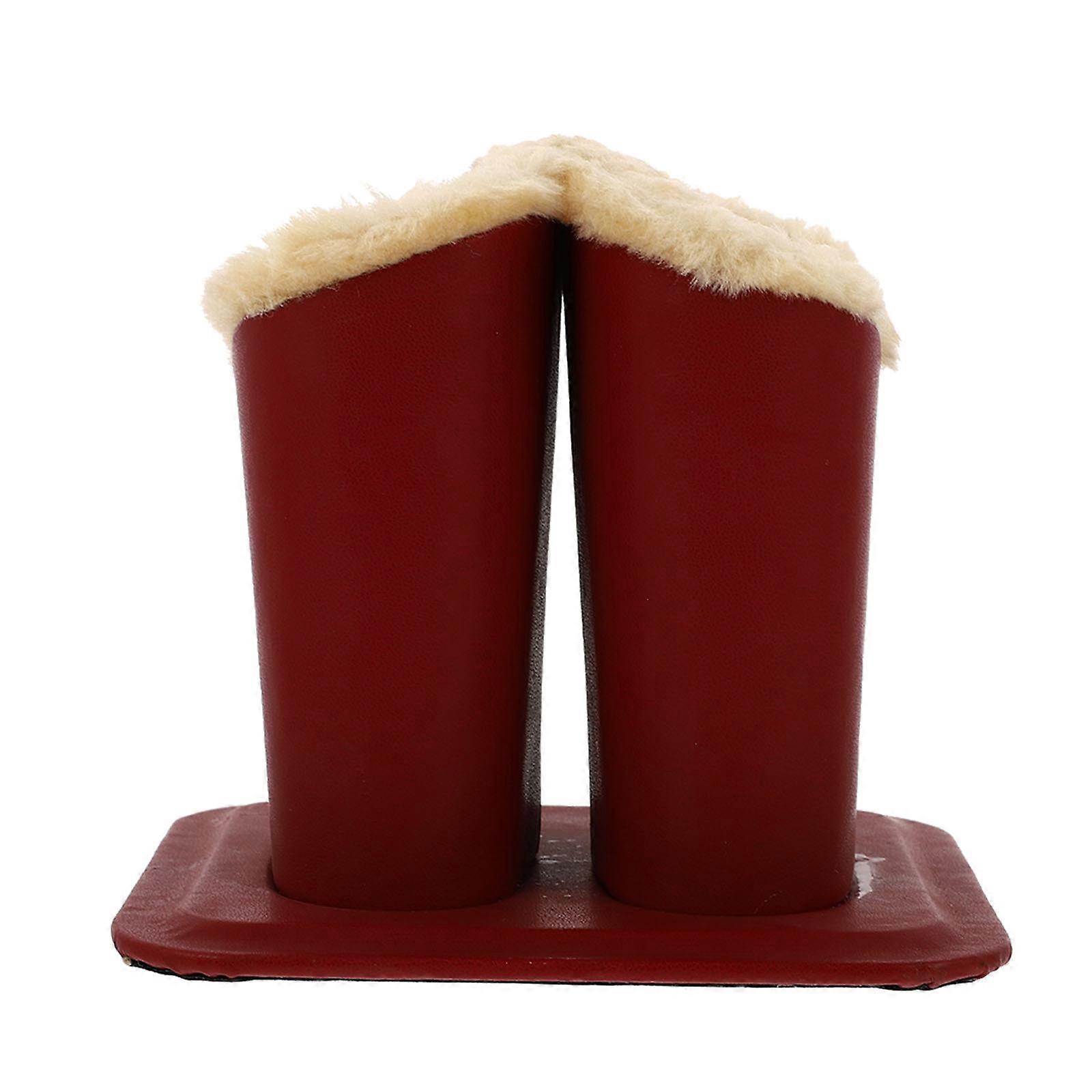 Protective Double Eyeglasses Holder 2Pcs For Office Room Decoration Featuring Open Design And Red Plush Material