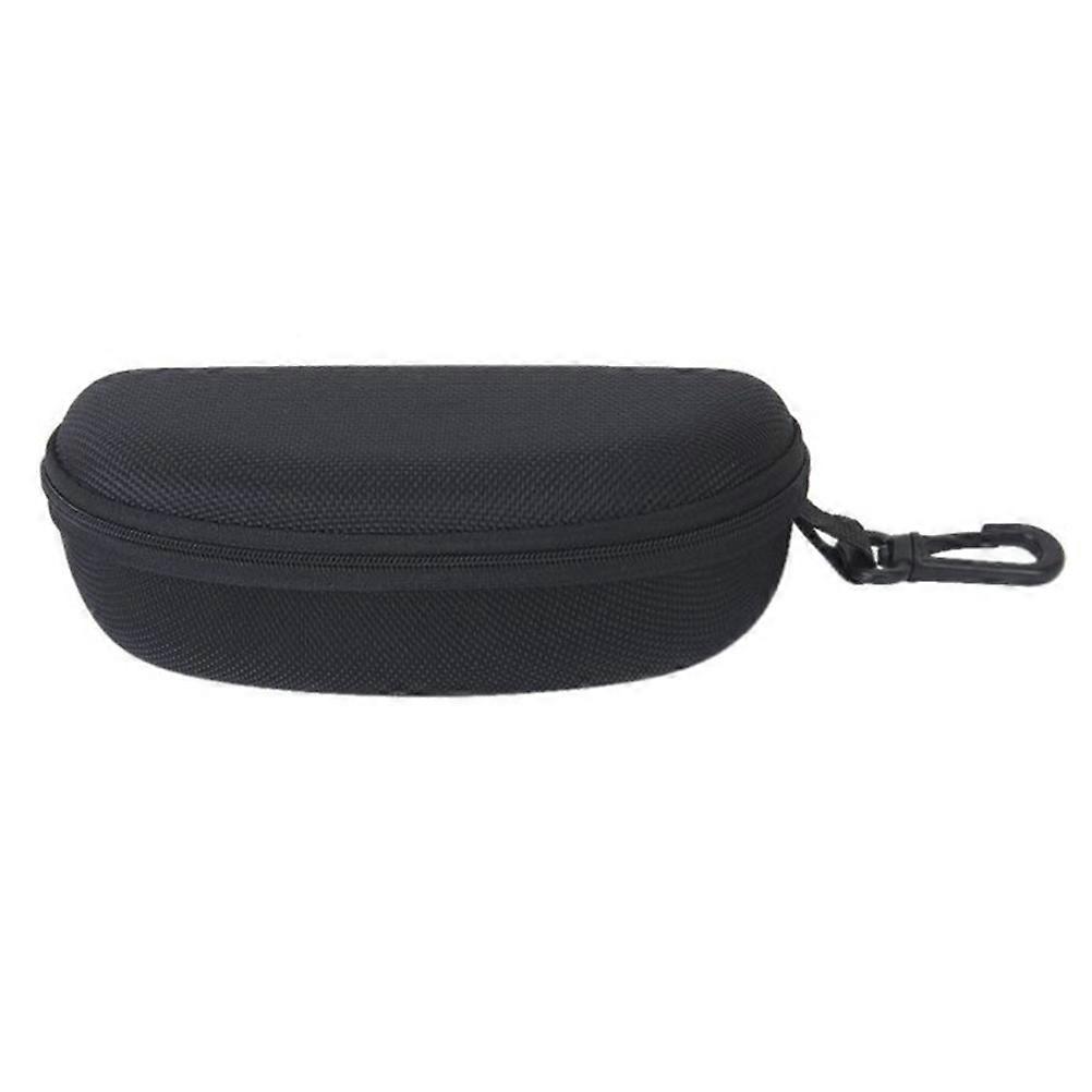 Zipper Glasses Case for Glasses Use Protective Hard Box with Hook Black