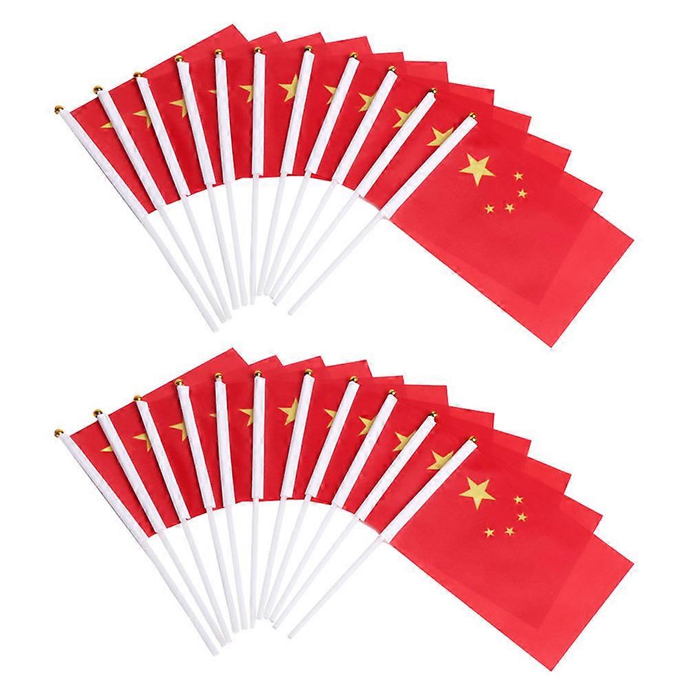Polyester Handheld China Flag 100 Pcs For Patriotic Display Classroom Grand Openings Holiday Celebrations