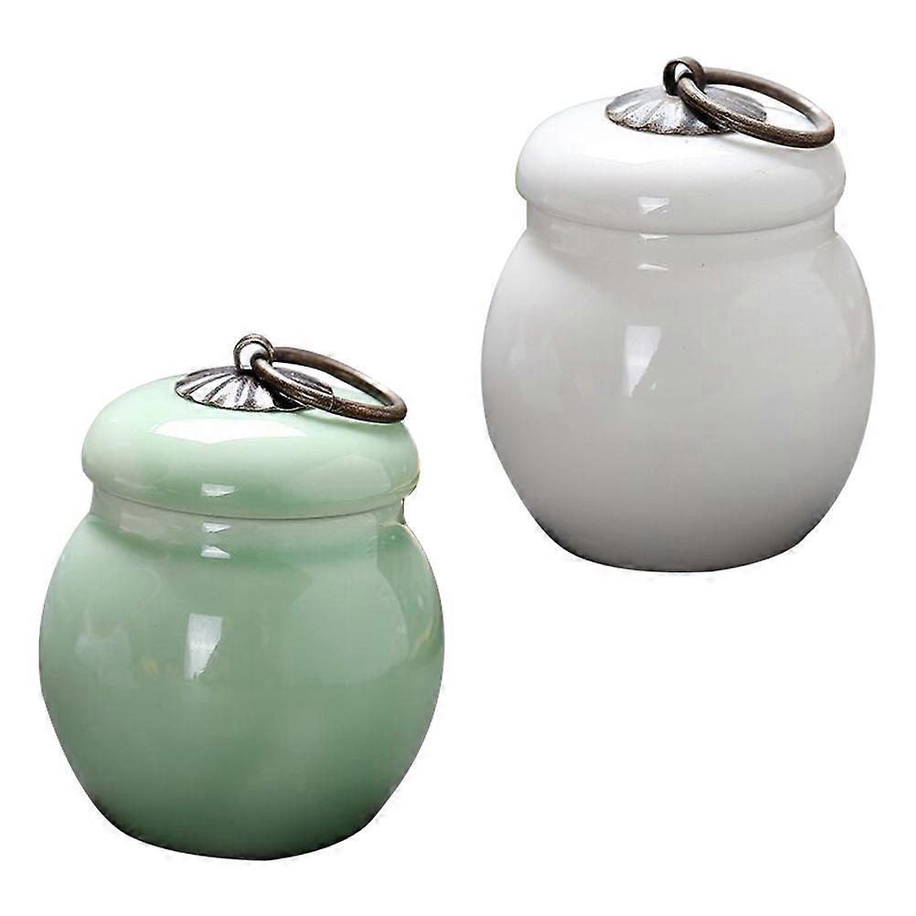Ceramic Balm Jars Tea Storage Container for Storage 4Pcs Set