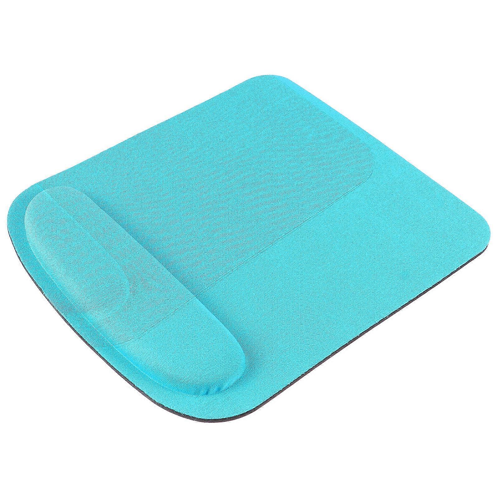 Memory Cotton Wrist Rest Mouse Pad for Office Use 2Pcs Blue Cushion