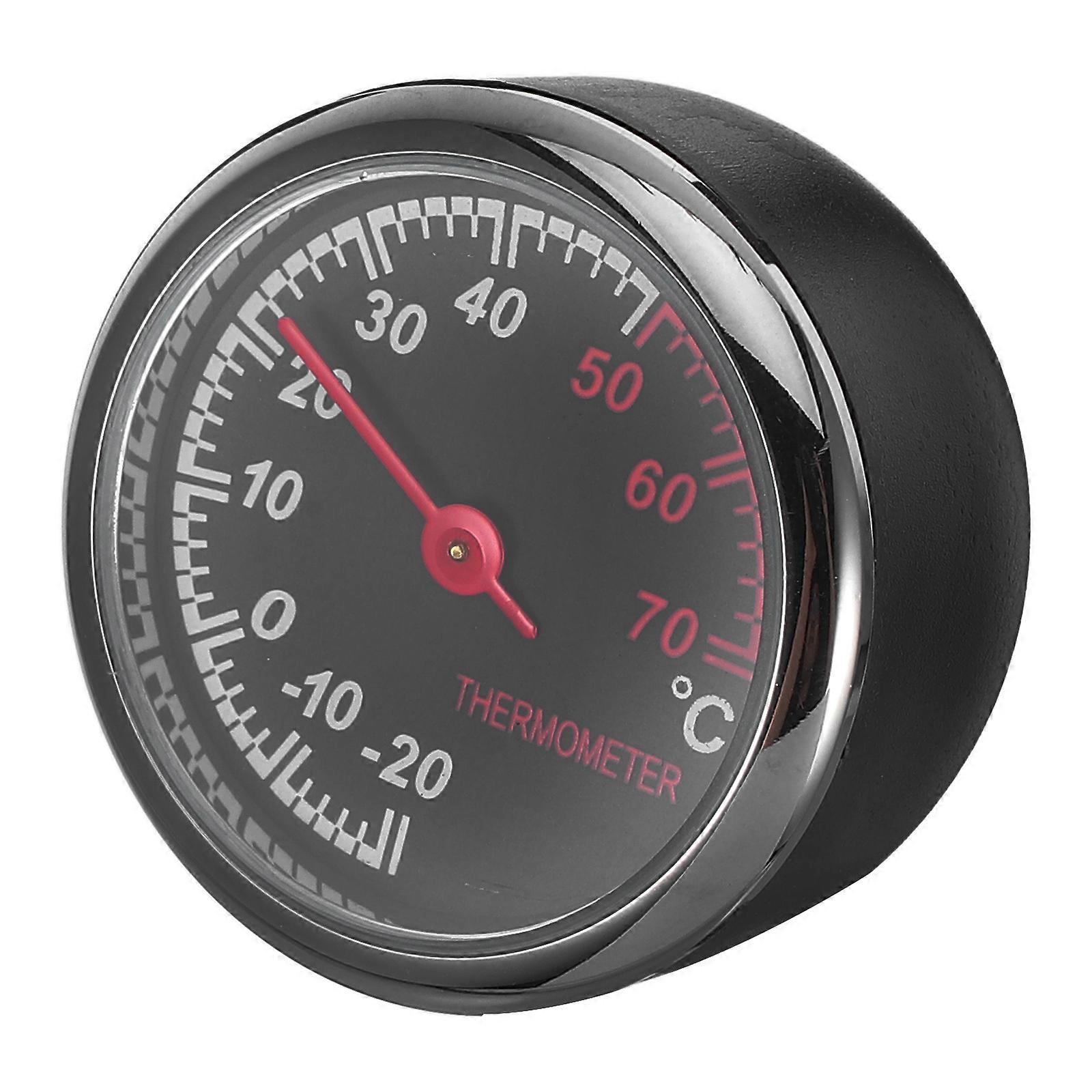 Car Dashboard Thermometer Luminous Mechanical Temperature Measurement Mini Vehicle Square Metal for Car Use 1Pcs