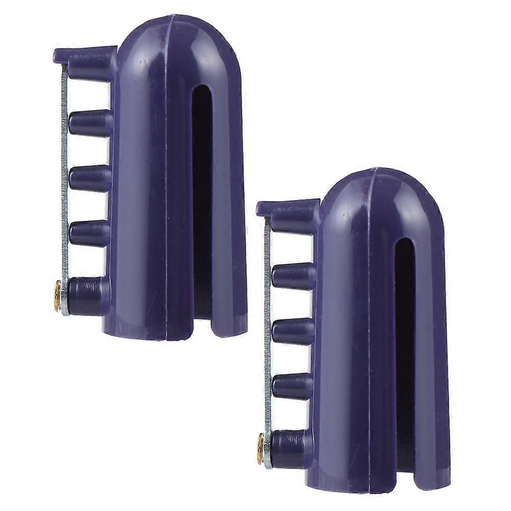 Yarn Guide Tool Set 2Pcs For Knitters And Crafters 4 Slots Navy Plastic Features Relieve Finger Pressure